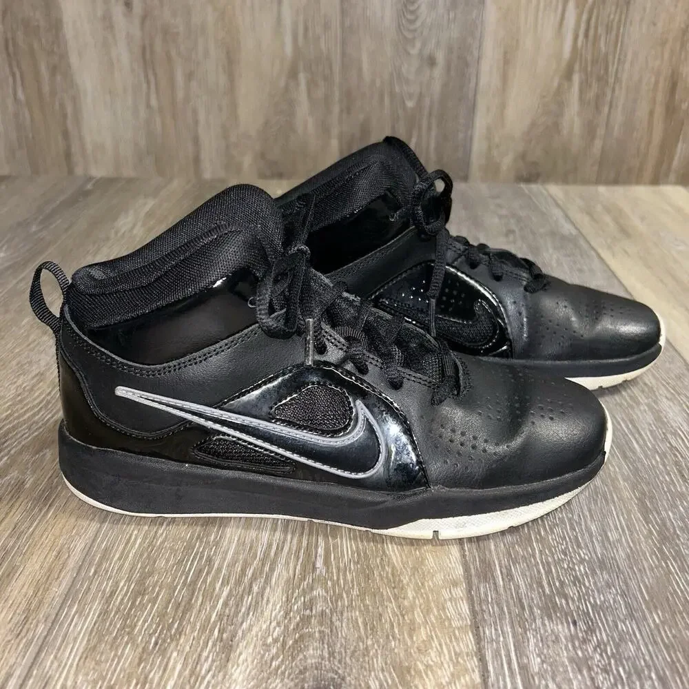 Nike Team Hustle D6 599188-001 Black Youth US Size 3Y Basketball Sneaker Shoes